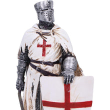 Load image into Gallery viewer, Templar Knight Figurine Medieval Sculpture with Shield and Axe Historical Statue Decor