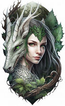 Load image into Gallery viewer, Enchanted Forest Dragon and Elf Metal Sign - Fantasy Art Wall Decor - 30x48cm with Pre-drilled Hole for Easy Hanging-OsirisTradingUK