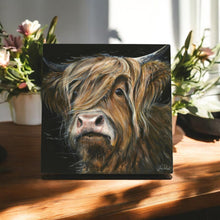 Load image into Gallery viewer, Duncan the Highland Cow Ceramic Art Tile | Pankhurst Gallery