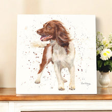 Load image into Gallery viewer, STORM SPRINGER SPANIEL Ceramic Art Tile by Bree Merryn - 20x20 cm Wall Décor - Ready to Hang