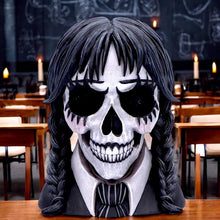 Laden Sie das Bild in den Galerie-Viewer, Dark Gothic School Girl Skull Figurine Alternative Home Decor Collectible Halloween Horror