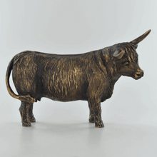 Load image into Gallery viewer, Bronze Effect Highland Cow Sculpture Ornament Country House Sculpture