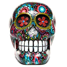 Laden Sie das Bild in den Galerie-Viewer, Mexican Day of the Dead Skull Figurine - Floral Resin Decor 14.5cm