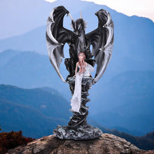 Load image into Gallery viewer, Enchanting Fairy and Dragon Statue Gothic Home Décor Fantasy Ornament 37cm New