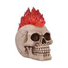 Laden Sie das Bild in den Galerie-Viewer, Gothic Skull with Led Flame Mohawk Sculpture Horror Creepy Halloween Figurine