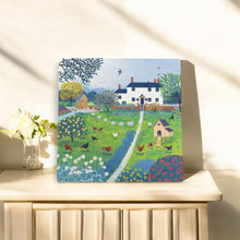 Load image into Gallery viewer, The Hen House" Ceramic Art Tile by Jo Grundy 20x20 cm | Ready to Hang | Boxed