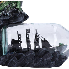 Load image into Gallery viewer, Majestic Green Dragon Figurine with Ship in a Bottle | Hand-Painted 22cm Resin Fantasy Decor | Mythical Collectible Ornament
