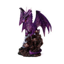 Laden Sie das Bild in den Galerie-Viewer, Amethyst Dragon Figurine - Gothic Skull Ornament Fantasy Decor Statue Home Decor