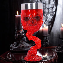 Laden Sie das Bild in den Galerie-Viewer, Clear Red Skull Goblet Dark Fantasy Chalice Gothic Occult Drinkware Macabre Horror