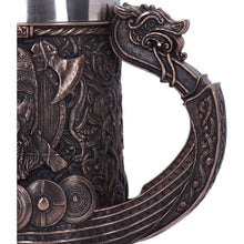 Load image into Gallery viewer, Bronze Viking Tankard Dragon Boat Norse Nordic Valhalla Mug Collectable Art Decor