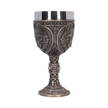 Load image into Gallery viewer, Medieval Wolf Goblet Chalice with Celtic Knotwork Tribal Gothic Fantasy Drinkware