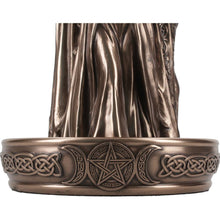 Load image into Gallery viewer, Celtic Triple Goddess Statue Incense Burner Pagan Altar Decor Smoke Cone Holder