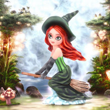 Load image into Gallery viewer, Adorable Willow Witch Figurine 16cm Cute Resin Witch Decor Gift Boxed