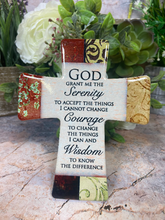 Load image into Gallery viewer, Porcelain Cross God Serenity Prayer Timeless Christian Decor Spiritual Keepsake Faithful Home Accent Inspirational Gift