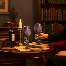 Laden Sie das Bild in den Galerie-Viewer, Gothic Set Skull Goblets Heart Shaped Chalice Dark Fantasy Occult Altar Wine Cups