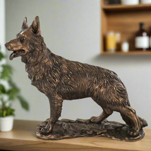 Load image into Gallery viewer, Large Bronze Effect Sculpture German Shepherd Alsatian Dog Statue Ornament