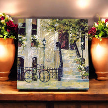 Load image into Gallery viewer, FLORAL STAIRCASE Ceramic Art Tile K Grant 20x20cmDecorative Wall Art Ready to Hang | Unique Home Decor