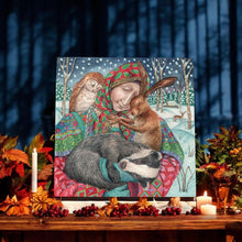 Load image into Gallery viewer, In The Arms Of Grace" Ceramic Art Tile by Wendy Andrew | Ready to Hang | 20x20cm | Stunning Animal-Themed Wall Art