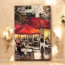Load image into Gallery viewer, TRIBECA BAR Ceramic Art Tile - Brent Heighton 30x20cm Wall Decor, Ready to Hang, Vibrant Bistro Scene, Elegant Wall Art, Modern Home Decor Tile