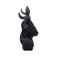 Load image into Gallery viewer, Baphomet Bust Statue 33cm - Occult Decor, Hand-Painted Resin with Sun & Moon Motifs