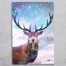 Load image into Gallery viewer, DEER IN THE SNOW 2 Ceramic Art Tile by P.F. Johnson – 30 x 20 cm – Winter Wildlife Decor, Ready to Hang Wall Art in Gift Box