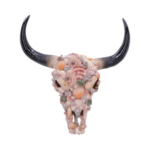 Load image into Gallery viewer, Seashell Bison Skull Ornament Coastal Gothic Decor Ocean Inspired Sculpture Art
