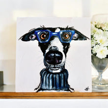 Load image into Gallery viewer, Reggie Ceramic Art Tile by Victoria Coleman | Unique 20x20cm Wall Art Ready to Hang | Quirky Home Decor