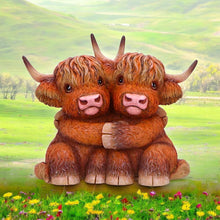 Load image into Gallery viewer, Highland Hug Figurine – 14.5cm Adorable Highland Cow Ornament