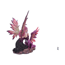 Load image into Gallery viewer, Enchanted Fantasy Fairy & Dragon Figurine Gothic Mythical Creature Ornament Art