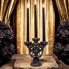 Load image into Gallery viewer, Baphomet's Radiance Candelabra 46cm with LED Candles | Gothic Occult Home Decor Nemesis Now Design