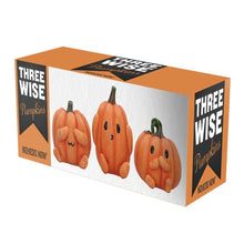 Laden Sie das Bild in den Galerie-Viewer, Pumpkin Statue Set See No, Speak No Hear No Figurines Gothic Halloween Decor