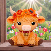 Load image into Gallery viewer, Moo Crew Marigold Flower Cow Statue Farmhouse Figurine Cute Collectable