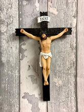 Load image into Gallery viewer, Resin Crucifix Wall Cross with Jesus Corpus, INRI Plaque, Christian Religious Decor, Gift Boxed