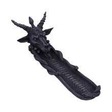 Load image into Gallery viewer, Dark Pagan Baphomet Incense Tray | Serpent Wrapped Goat Head Resin Burner Decor