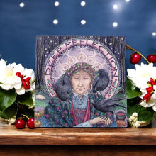 Load image into Gallery viewer, Deep Reflection" Ceramic Art Tile by Wendy Andrew 20x20 cm | Wall Decor | Spiritual Art | Handcrafted Quality