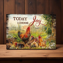 Load image into Gallery viewer, Rustic Christian Today I Choose Joy Metal Sign Farmhouse Wall Decor Gift