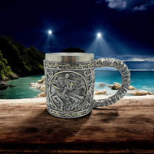Load image into Gallery viewer, Medieval Knight Mug Templar Crusader Tankard Gothic Drinkware Fantasy Cup