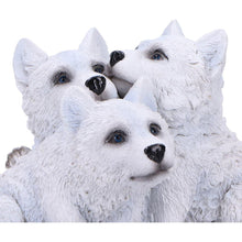 Load image into Gallery viewer, Adorable Wolf Cub Figurine Trio Realistic Pups Ornament Fantasy Nature Statue