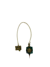 Load image into Gallery viewer, Bloodstone Dowsing Pendulum with Pentagram & Ouija Charm, 24cm Chain, Spiritual Divination Tool in Gift Box
