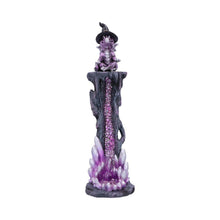 Load image into Gallery viewer, Enchanting Fantasy Dragon Incense Burner with Mystical Purple Geode Crystal Gift
