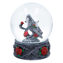 Load image into Gallery viewer, Dark Romance Raven Snow Globe Gothic Rose Ornament Alternative Decor