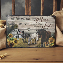 Load image into Gallery viewer, Christian Farmhouse Wall Art As For Me And My House Metal Sign 30 cm