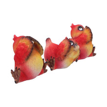 Laden Sie das Bild in den Galerie-Viewer, Three Wise Comical Birds Figurines See Hear Speak No Evil Wisdom Ornaments