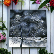 Load image into Gallery viewer, P. Stone Tree Night Time Glow Ceramic Art Tile 20x20cm - Stunning Home Wall Decor