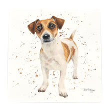 Load image into Gallery viewer, Joey Jack Russell Dog Art Tile by Bree Merryn 20x20 cm Ceramic Wall Decor Ready to Hang Cute Dog Gift Boxed