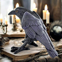 Load image into Gallery viewer, Enchanting Raven Figurine - Gothic Resin Sculpture - Mystical Home Decor - 11.5 cm