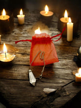 Load image into Gallery viewer, Clear Quartz Dowsing Pendulum with Clasps – Crystal Divination Tool with Protective Pouch