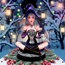 Load image into Gallery viewer, Fantasy Witch Holding Pentagram Figurine Wiccan Ornament Statue with Owl