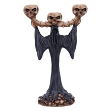 Laden Sie das Bild in den Galerie-Viewer, Gothic Reaper Skull Tea Light Holder Dark Candle Decor Bone Flame Altar Ornament
