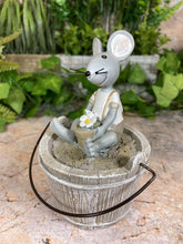Load image into Gallery viewer, Cheeky & Charming Hilarious Mouse on Resin Bucket Lid Garden Ornament-OsirisTradingUK